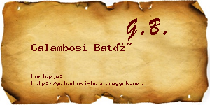 Galambosi Bató névjegykártya